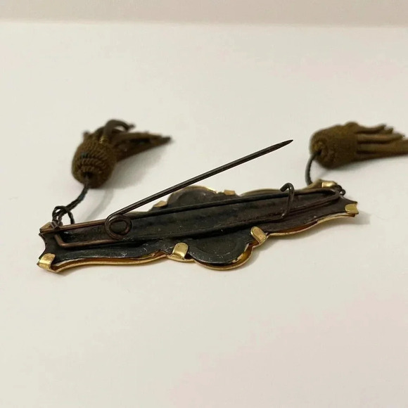 Vintage Orange Young Britons Pin with  Tassles Dom Regali Co Toronto - Picture 10 of 12